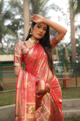 Outstanding Organza Pink Color Patola Silk Sarees